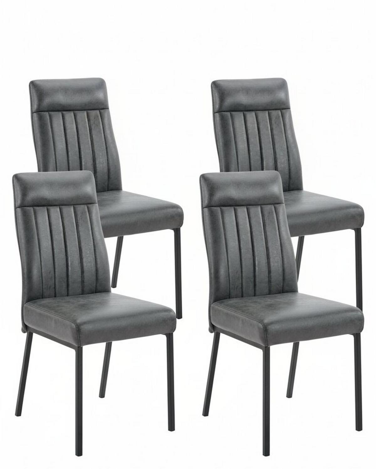 STUHL-SET CATANIA II S 4ER-SET - Anthrazit/Schwarz, MODERN, Textil/Metall (44/96/62cm) - MID.YOU