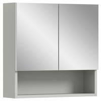 Omara Z Ogledalom Copa, Sive Barve - siva, Moderno, steklo/leseni material (55/55/17cm) - MID.YOU