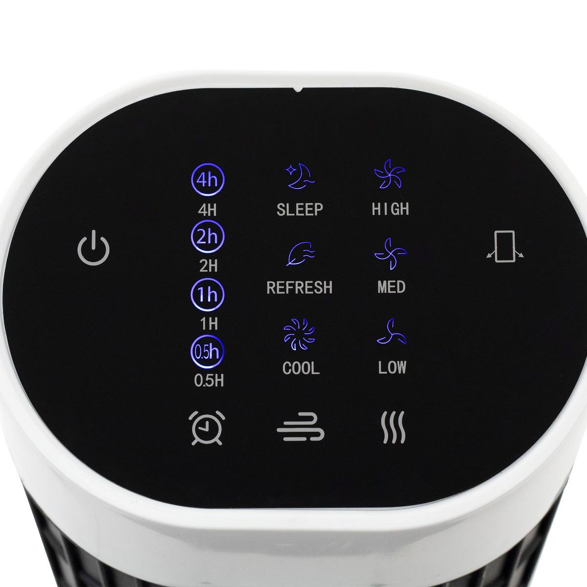 Oszlopventilátor Twfr100b - fekete/fehér, műanyag/fém (24,5/79cm)