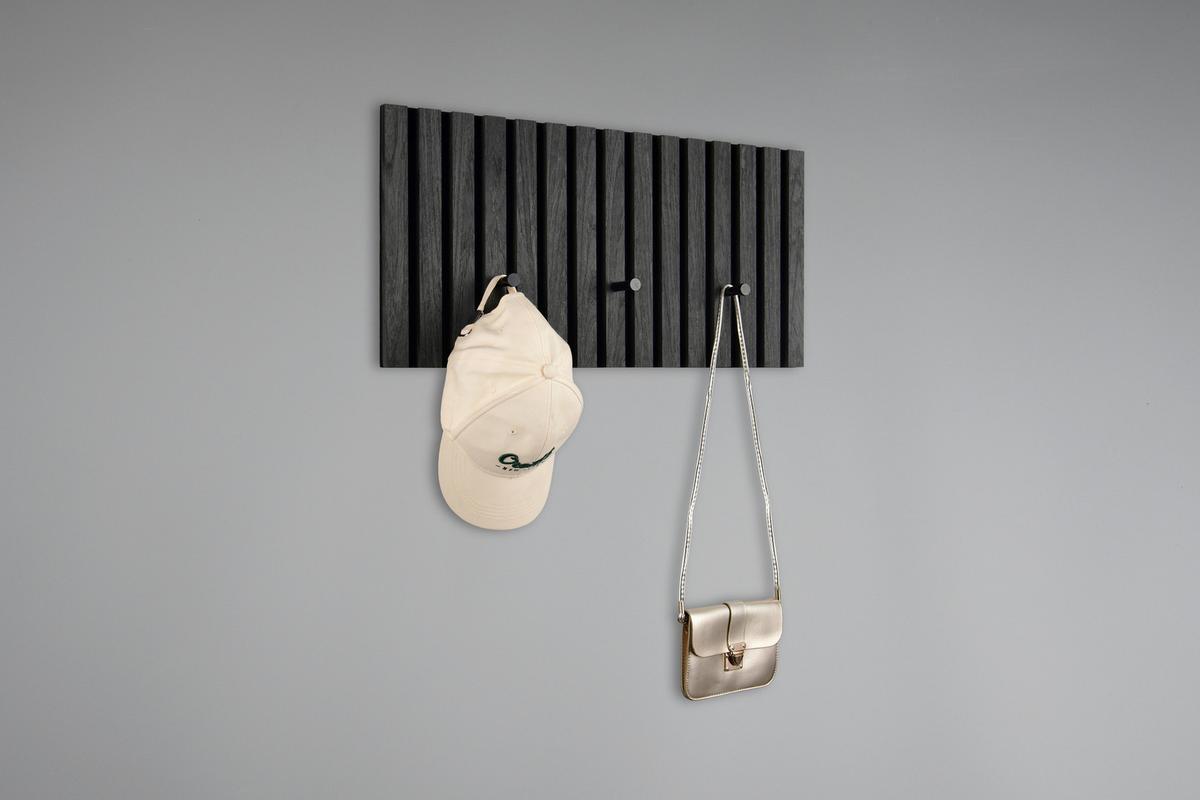 PANEL DO PRZEDPOKOJU GABI - czarny/szary, Modern, materiał drewnopochodny/tkanina (60/30/7cm) - Xora