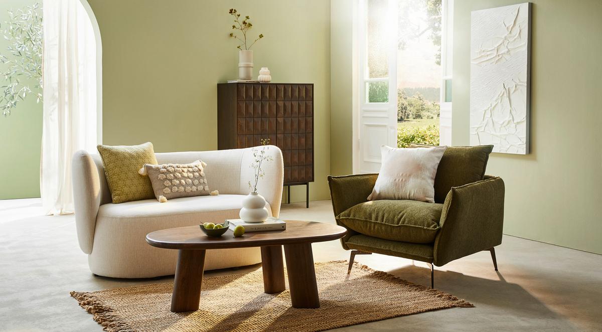 Couchtisch Roundly Holz - Walnussfarben, Design, Holz (110/60/40cm) - Livetastic