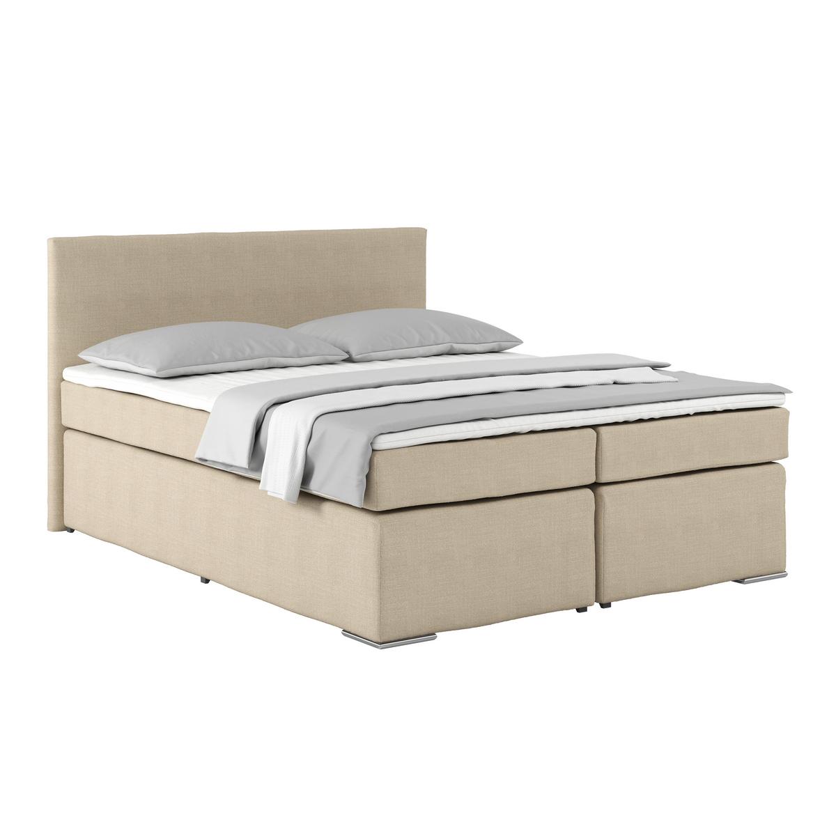 Boxspring Krevet Nero - boje kroma/krem, Konvencionalno, tekstil/metal (160/200cm) - Best Price