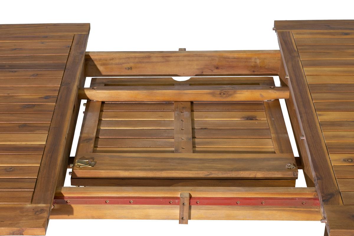 Gartentischgruppe 5-tlg. Naturfarben Akazienholz - Naturfarben, Natur, Holz - Gardenson