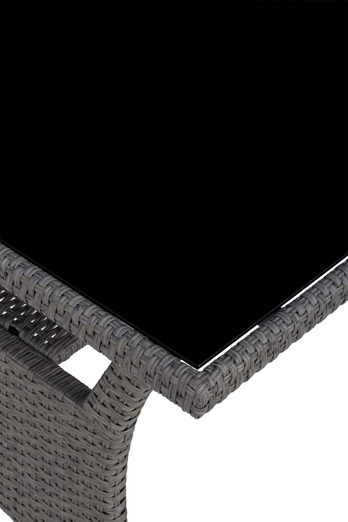 Lounge Garnitura Athena, Siva, Videz Ratana, 6-Delno - siva/črna, Moderno, kovina/umetna masa