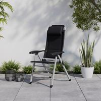 Gartenstuhl Geri Schwarz/Silberfarben - Silberfarben/Schwarz, Basics, Textil/Metall (74/117/60cm)