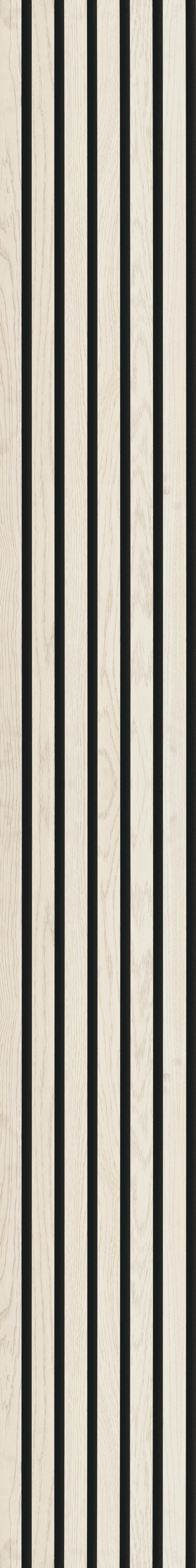 Akustikpaneel Eiche/Weiß - Weiß, KONVENTIONELL, Holzwerkstoff/Kunststoff (250/30/1.1cm) - Novel