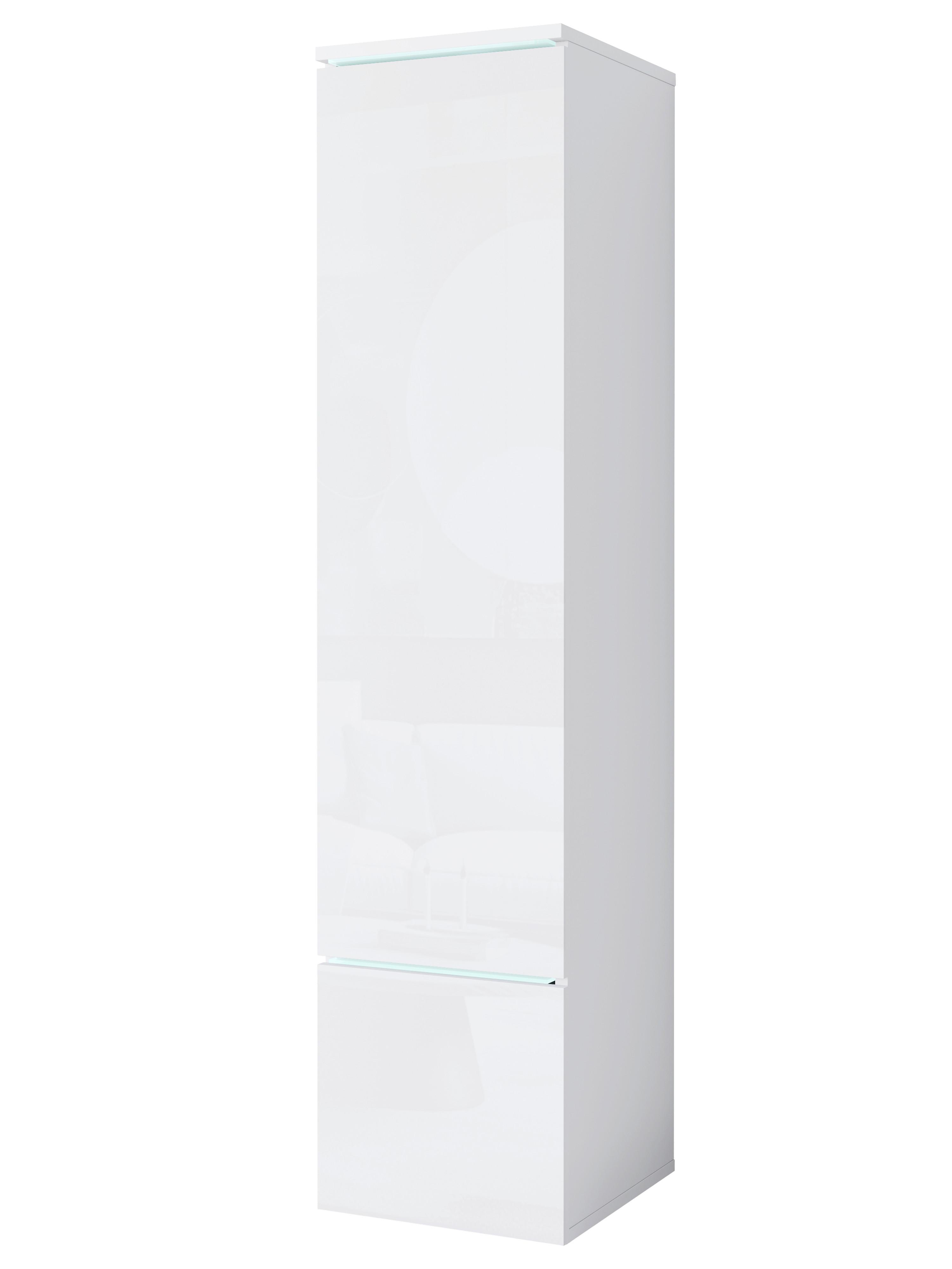 Hochschrank Vera Typ 001 - Weiss Hochglanz/Weiss, Design, Holzwerkstoff/Kunststoff (30/130/33cm) - P & B