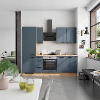Küchenblock Easytouch High m. Geräten Dunkelblau - Eichefarben/Schwarz, MODERN, Holzwerkstoff/Metall (240cm) - Nobilia