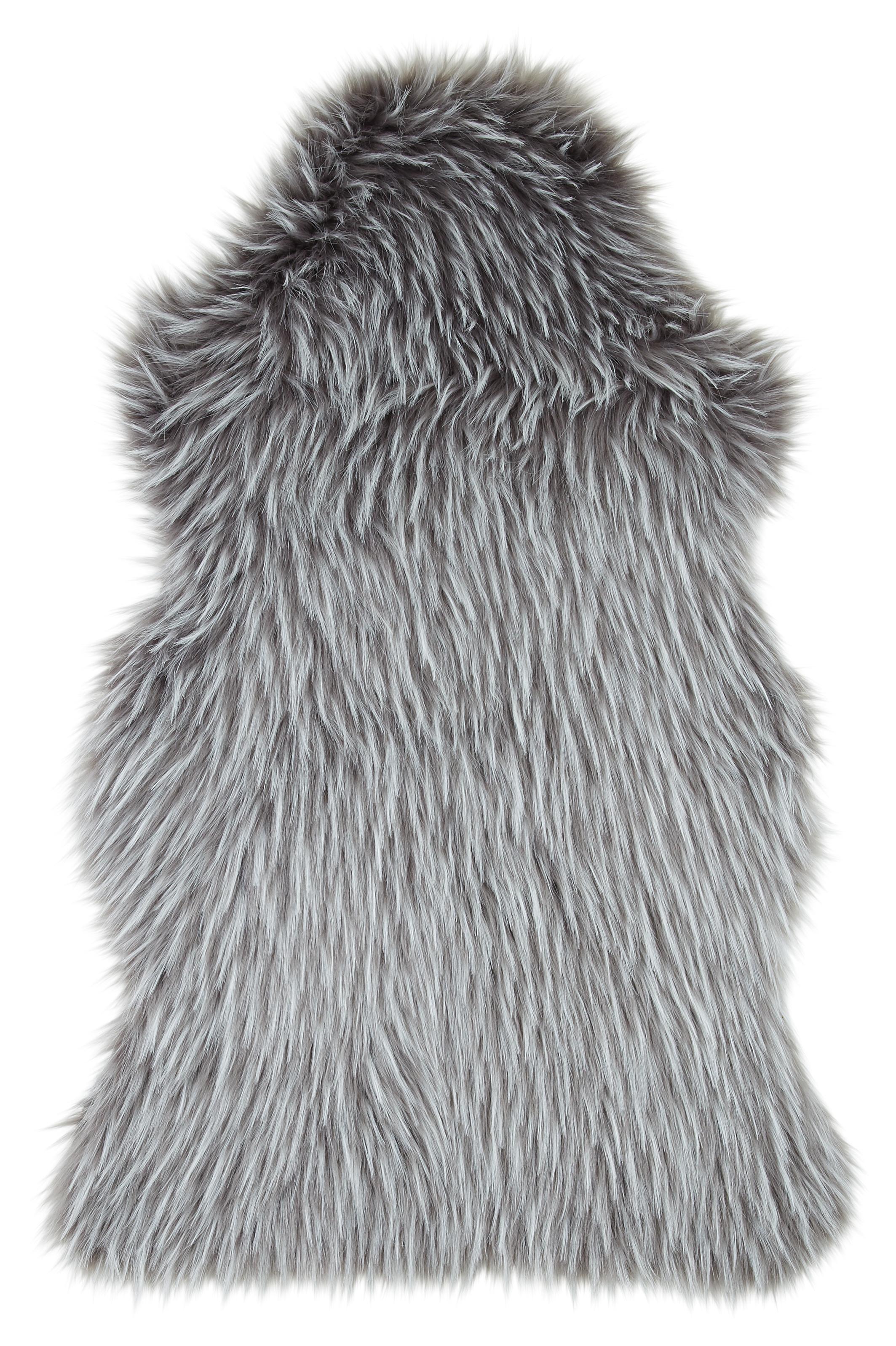 Schaffell Marina in Grau ca. 60x90cm - Weiß/Grau, Holz (60/90cm) - Modern Living