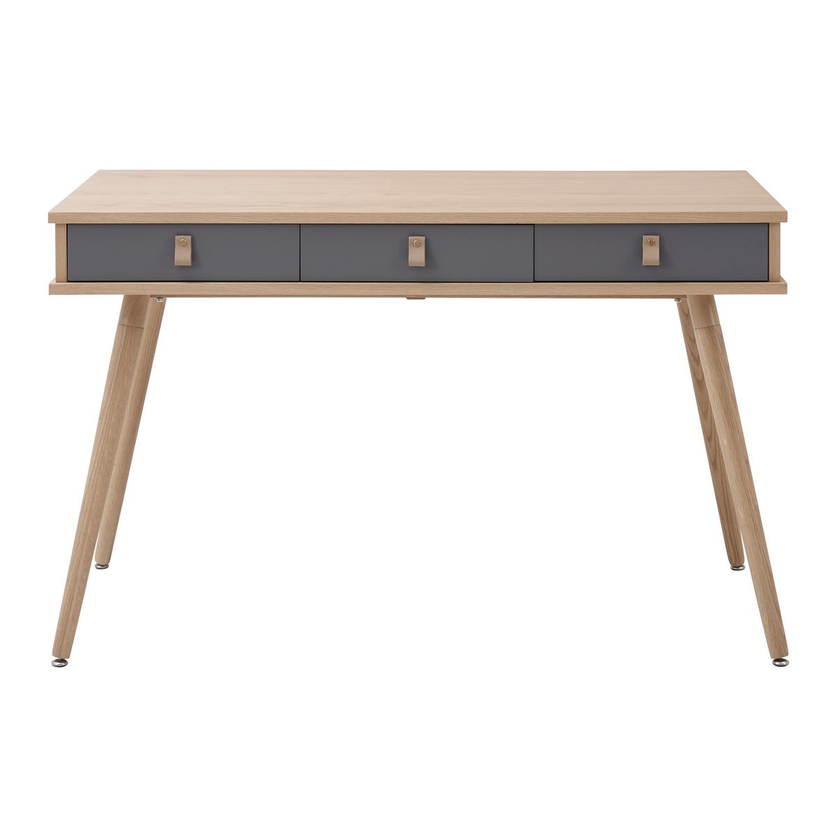 Íróasztal Lena - natúr színű/világosbarna, Modern, faalapú anyag/textil (120/75/60cm) - Bessagi Home