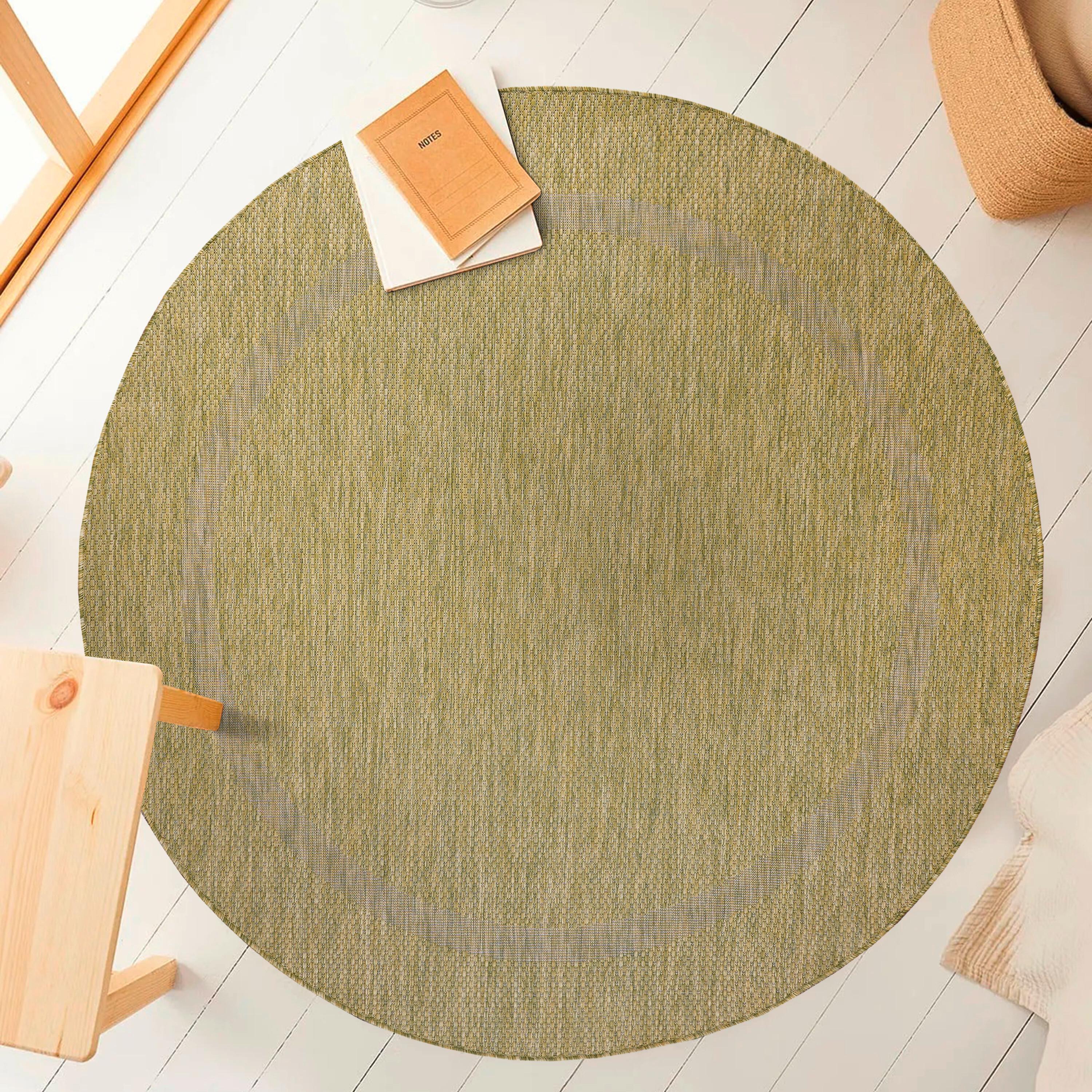 Ravno Tkana Preproga Relax, Zelena, 120cm - zelena, Basics, tekstil (120/120cm) - Novel