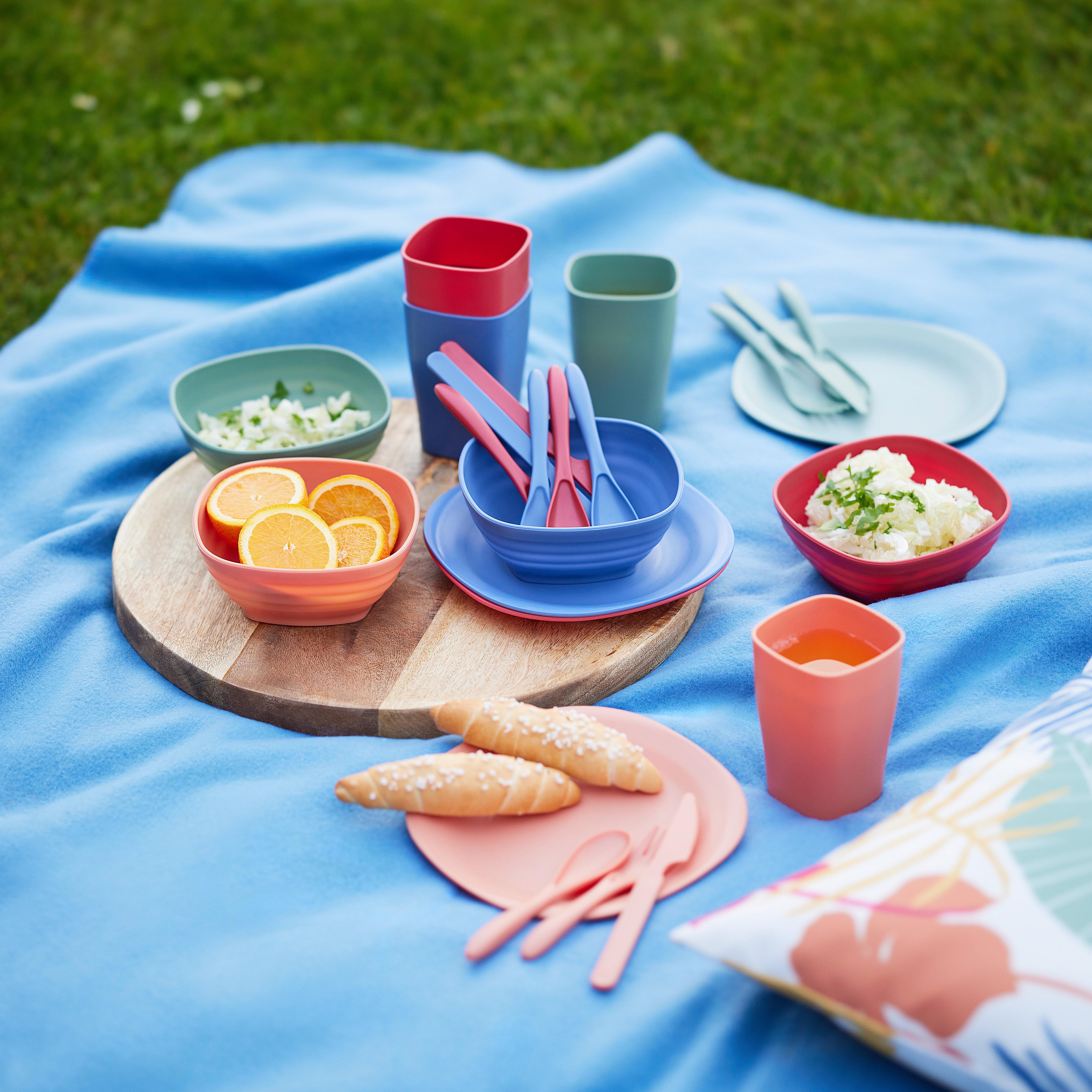 Picknickset Pop Up Mushroom Multicolor, 24-teilig - Multicolor, Lifestyle, Kunststoff (18/26/14cm) - Mömax