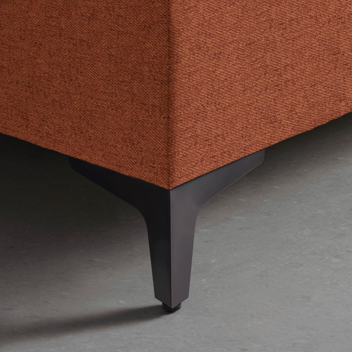 Boxspringbett Bari Terracotta ca. 200x200cm - Terracotta/Schwarz, KONVENTIONELL, Textil/Metall (200/200cm) - Based