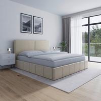 Polsterbett Mila ca. 180x200 cm Taupe Stauraum - Taupe/Schwarz, MODERN, Holz/Holzwerkstoff (180/200cm) - Bessagi Home