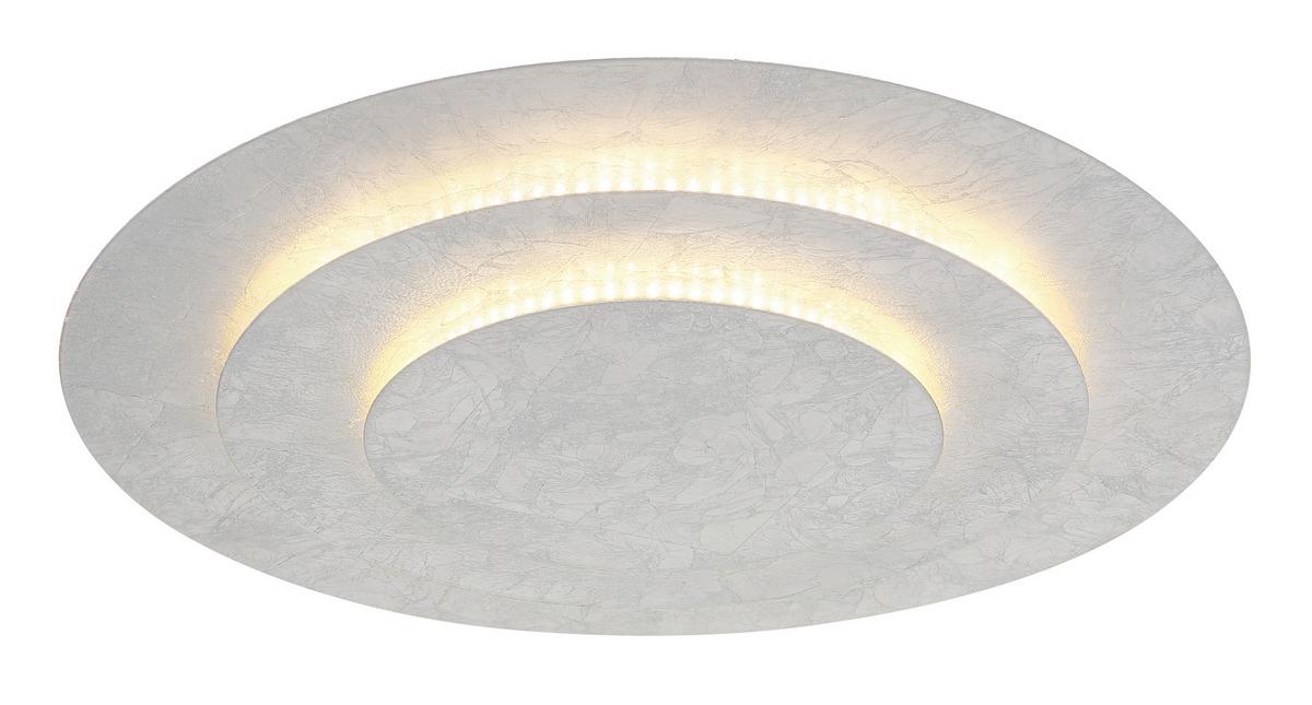 LED-DECKENLEUCHTE 48465-40S HEDA - Silberfarben, Design, Metall (49/7,5cm) - Globo