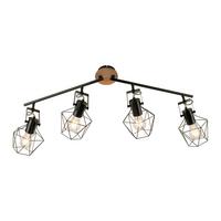 LED-Deckenleuchte 15674-78 max. 60 Watt - Schwarz, Natur, Holz/Metall (110/109/30,5cm)