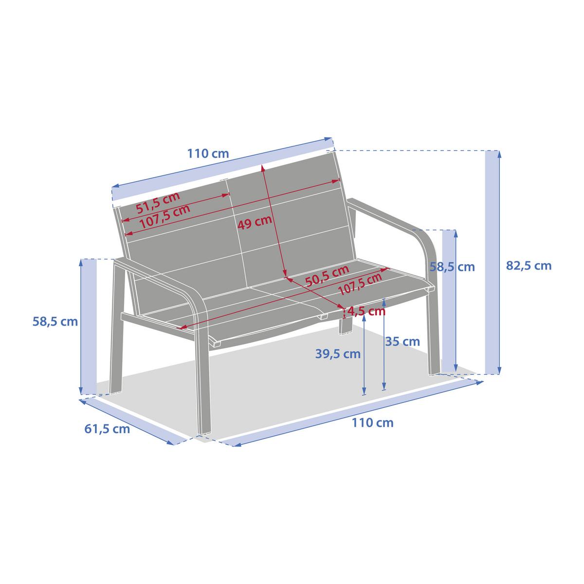 Vrtni Set Piazza - siva, Basics, metal/tekstil (237/153/85cm)