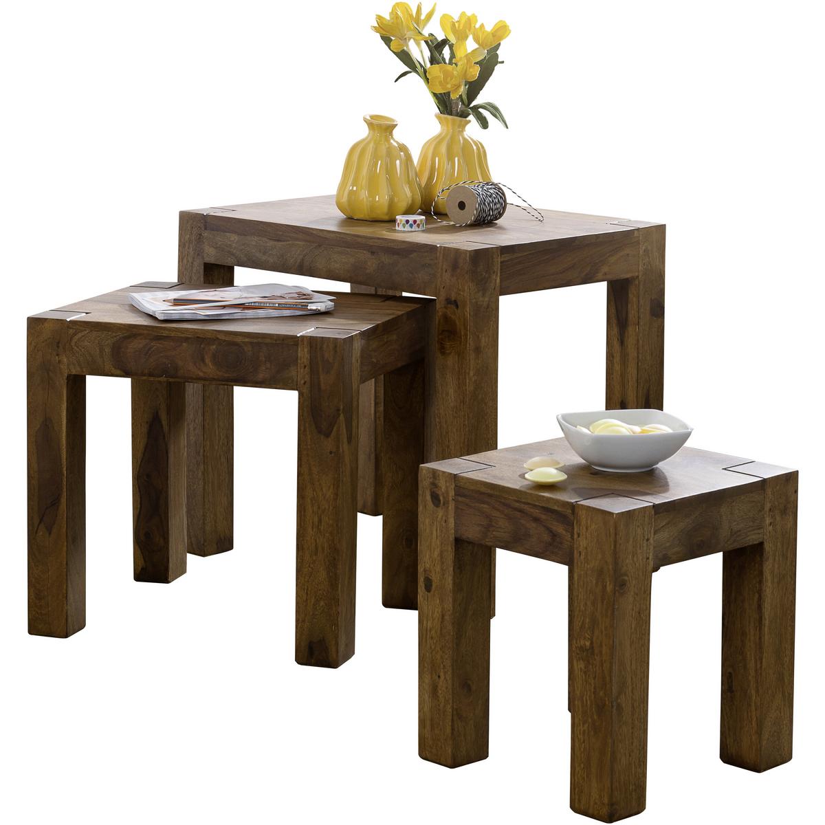 Set Miz Mumbai - barve indijskega rožnega lesa, Design, les (37/35/37cm) - MID.YOU