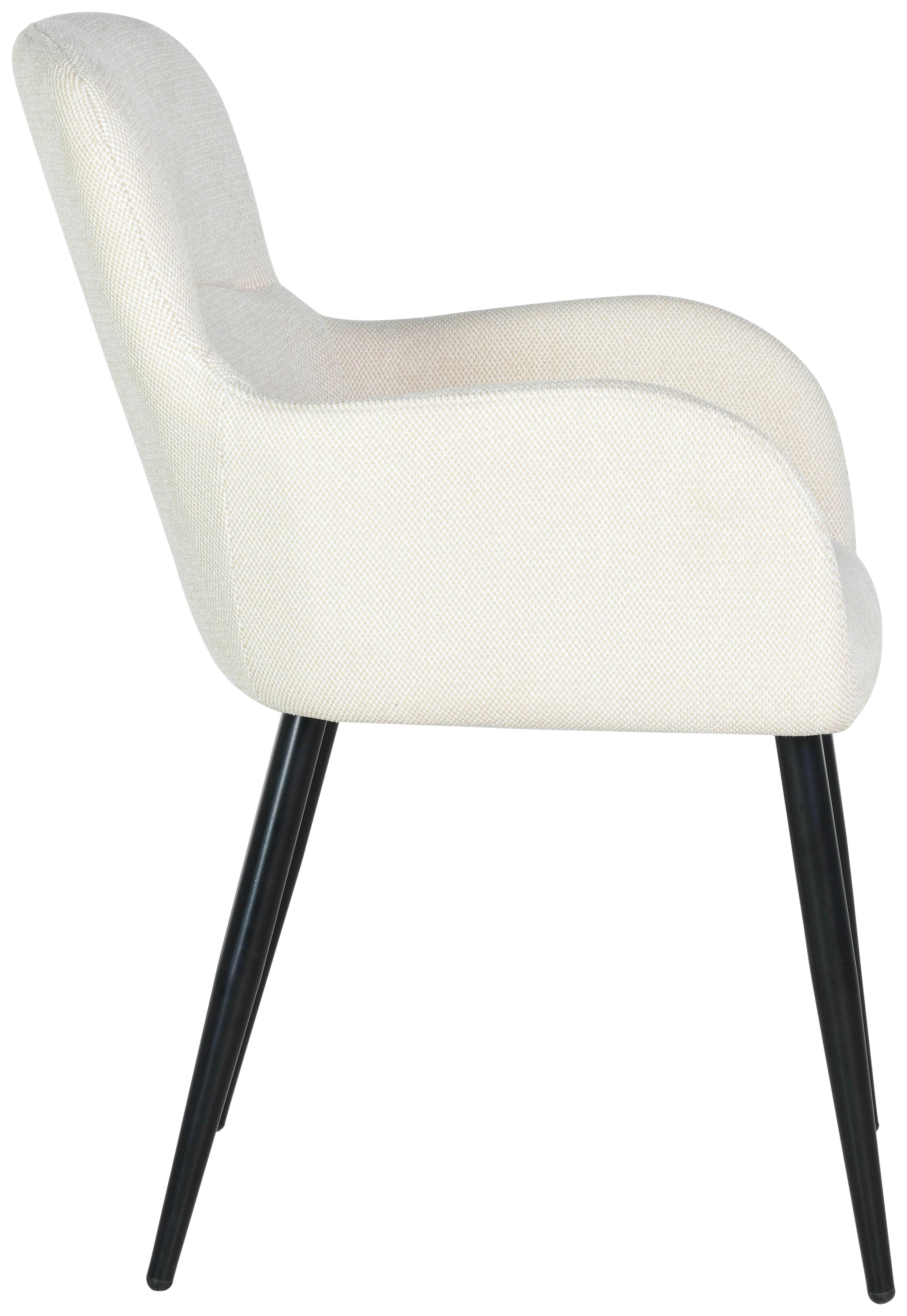 Naslanjač Selena, Bež - črna/bež, Konvencionalno, kovina/tekstil (56/88/61cm)