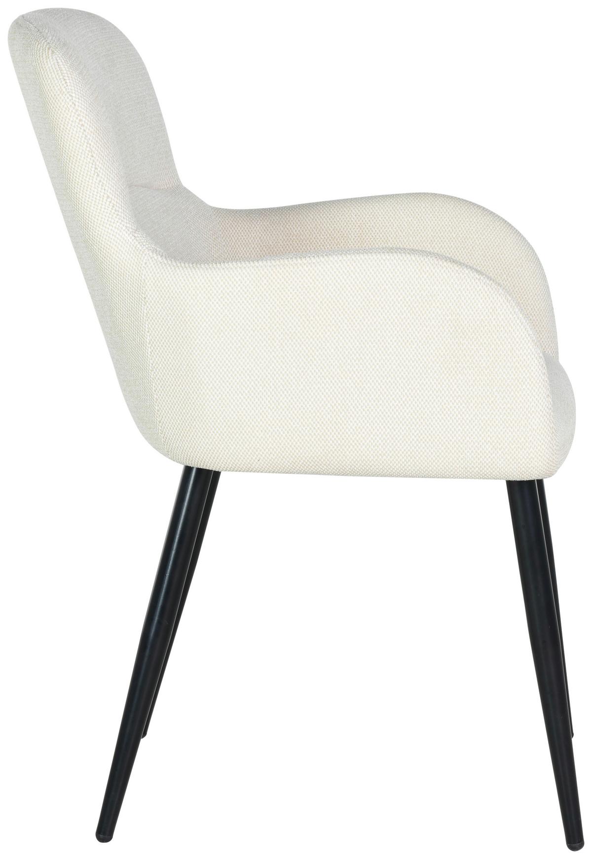 Naslanjač Selena, Bež - črna/bež, Konvencionalno, kovina/tekstil (56/88/61cm)