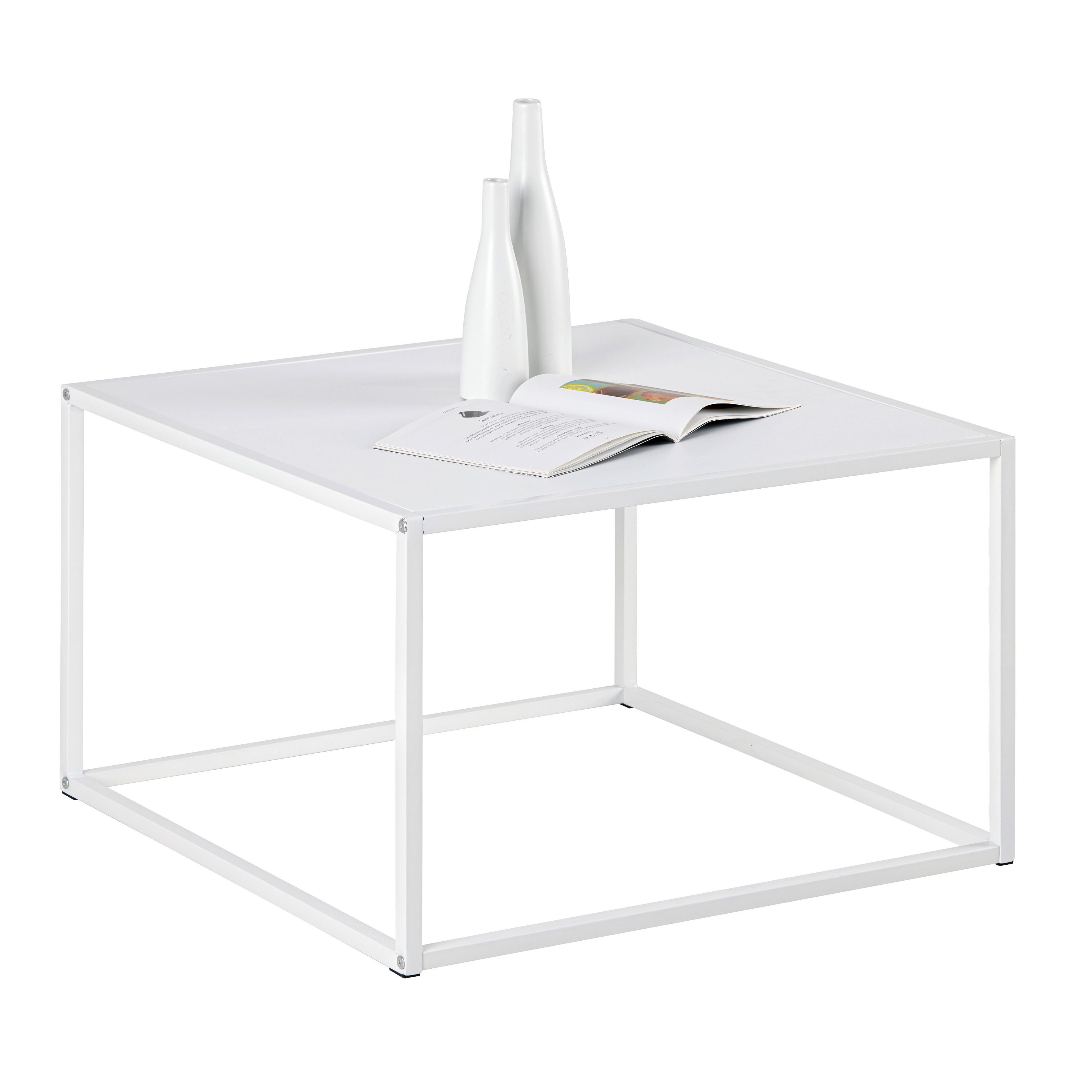 Couchtisch Kubo Weiß - Weiß, MODERN, Holzwerkstoff/Metall (60/60/38cm) - Based