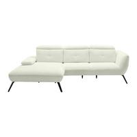 Wohnlandschaft Seattle Creme - Creme/Schwarz, MODERN, Holzwerkstoff/Textil (196/301cm) - Premium Living