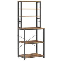 Regal Schwarz/ Graubraun ca. 60x167x40 cm - Graubraun/Schwarz, Trend, Holzwerkstoff/Metall (60/167/40cm) - MID.YOU
