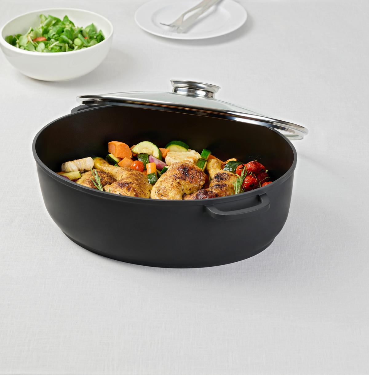 BRYTFANNA PERFECT COOKING - kolor stalowy/przejrzysty, Basics, metal/szkło (42/32/13,3cm) - Homeware Profession.