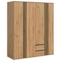 Drehtürenschrank TOFTA Eiche Artisan, Anthrazit - Anthrazit/Eiche Artisan, ROMANTIK / LANDHAUS, Holzwerkstoff (160/190/56cm) - Livetastic