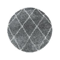 Hochflorteppich Alvor Grau Ø ca. 120cm - Grau, Basics, Textil (120cm)