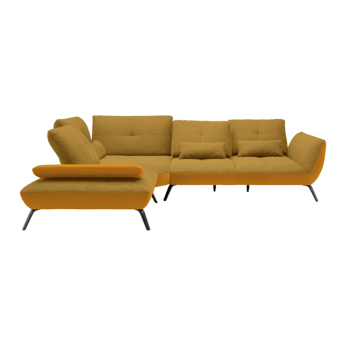 Wohnlandschaft Trendy Goldfarben/Senfgelb - Senfgelb/Goldfarben, MODERN, Holzwerkstoff/Textil (250/93/310cm) - Premium Living