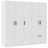GARDEROB MED GÅNGJÄRNSDÖRRAR MILOS 5T1S - vit/svart, Modern, trämaterial/plast (225/210/54cm) - Mömax
