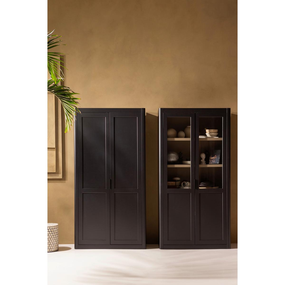 Mehrzweckschrank Gunnar Schwarz B: 120 cm - Schwarz, Design, Holz (120/217/48cm) - Livetastic