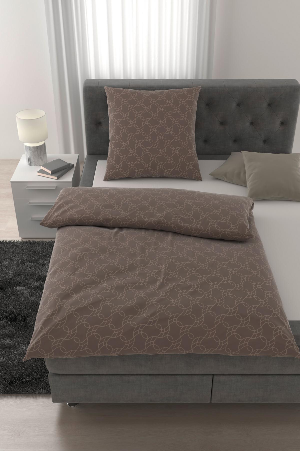 Bettwäsche Arc Petrol ca. 135x200cm - Taupe, ROMANTIK / LANDHAUS, Textil (135/200cm) - Mömax