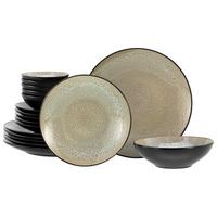 Jedilni Servis Malmö, 18-Delni - črna/bež, Basics, keramika - Creatable