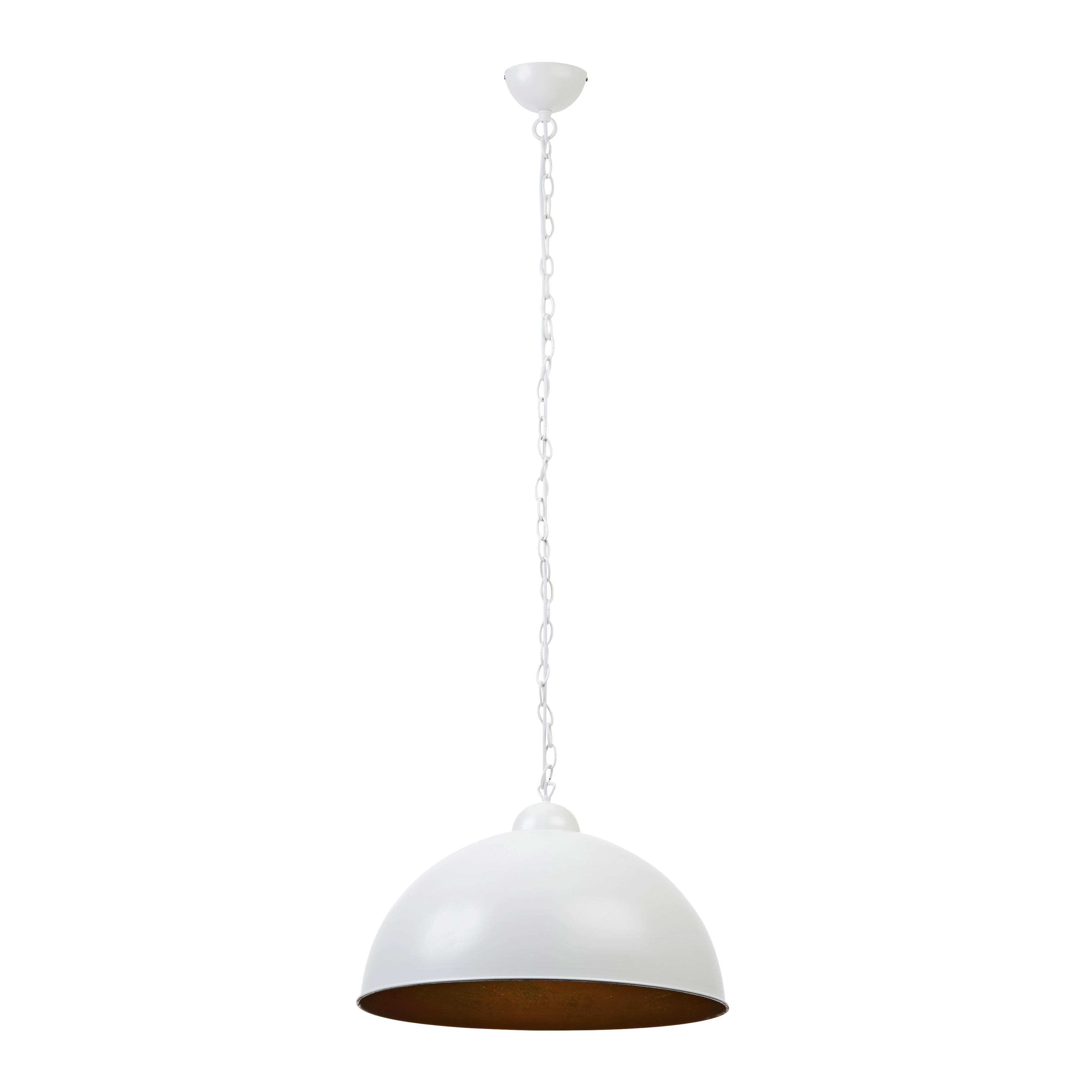 Hängeleuchte max. 60 Watt 'Mona' - Goldfarben/Weiß, MODERN, Kunststoff/Metall (50/50/150cm) - Bessagi Home