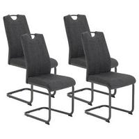 Schwingstuhl-Set Britta S 4er-Set ca. 44x100cm Anthrazit - Anthrazit/Grau, MODERN, Textil/Metall (44/100/59cm) - MID.YOU