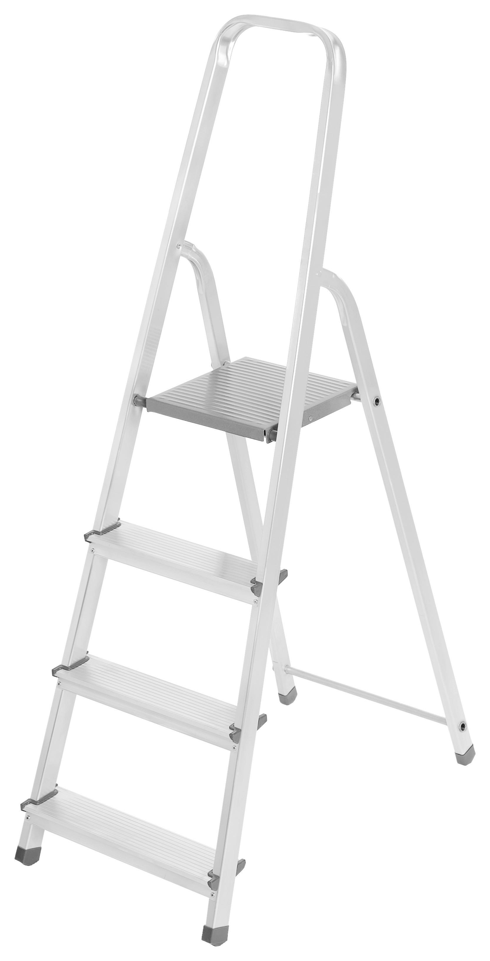 Háztartási Létra Drald-4 - ezüstszínű, fém (145/43/75cm)
