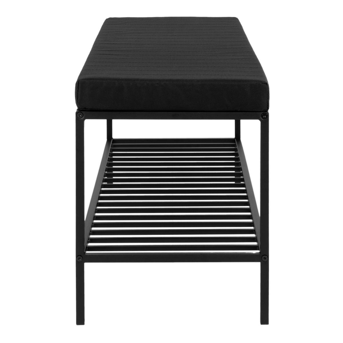 Schuhbank Vita Schwarz - Schwarz, Design, Textil/Metall (100/48,5/36cm) - MID.YOU