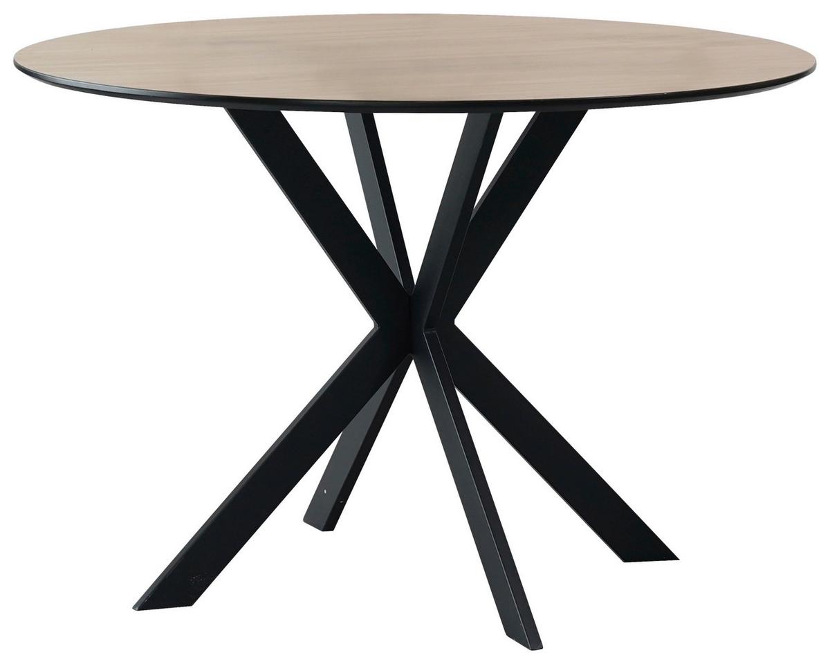 Jedilna Miza Amar, Barva Hrasta, Črna, Ø 110cm - črna/barve hrasta, Konvencionalno, kovina/leseni material (110/75cm) - P & B