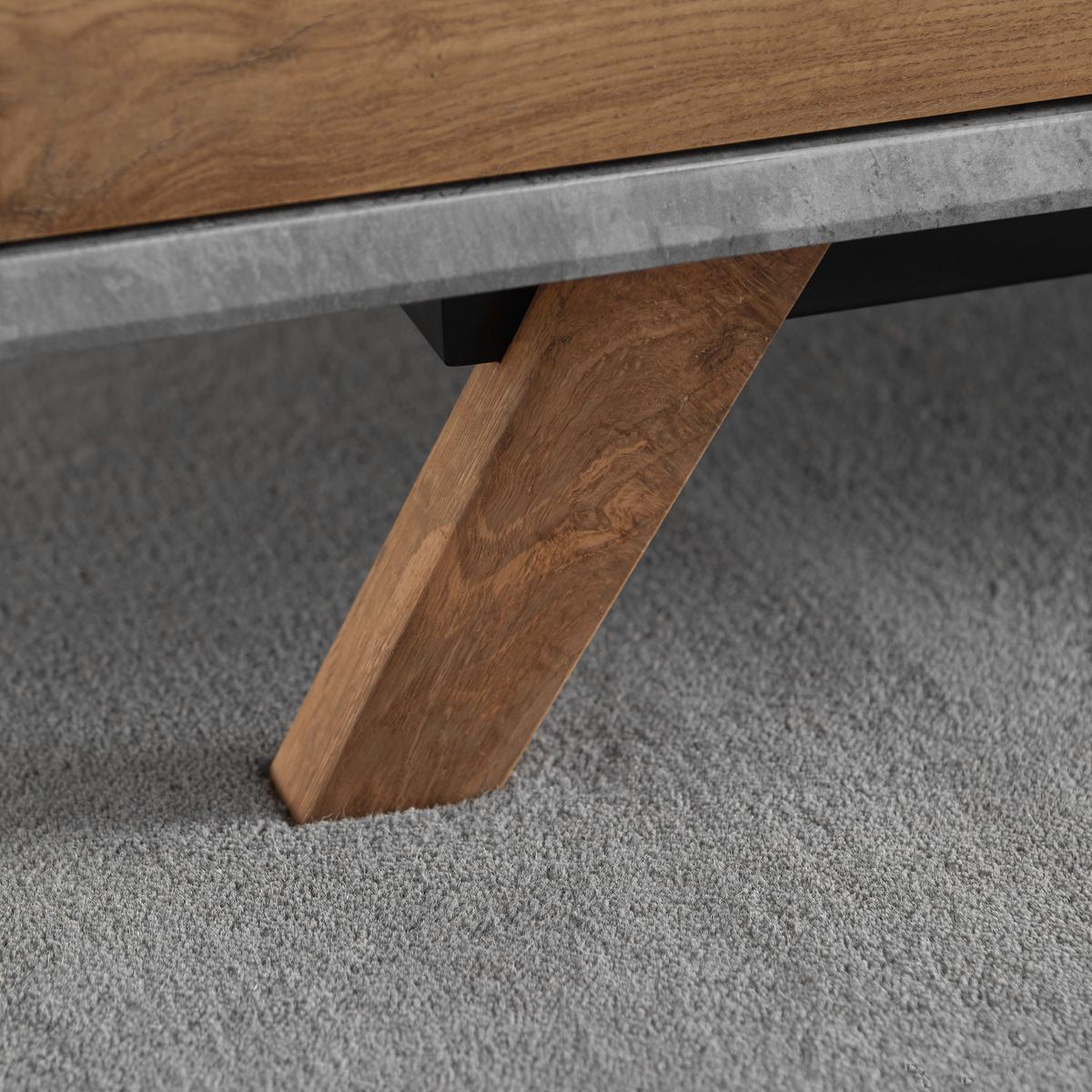 Couchtisch CASPER grau Betonoptik, eichefarben - Eichefarben/Grau, Modern, Holz (120/60/42cm) - Bessagi Home