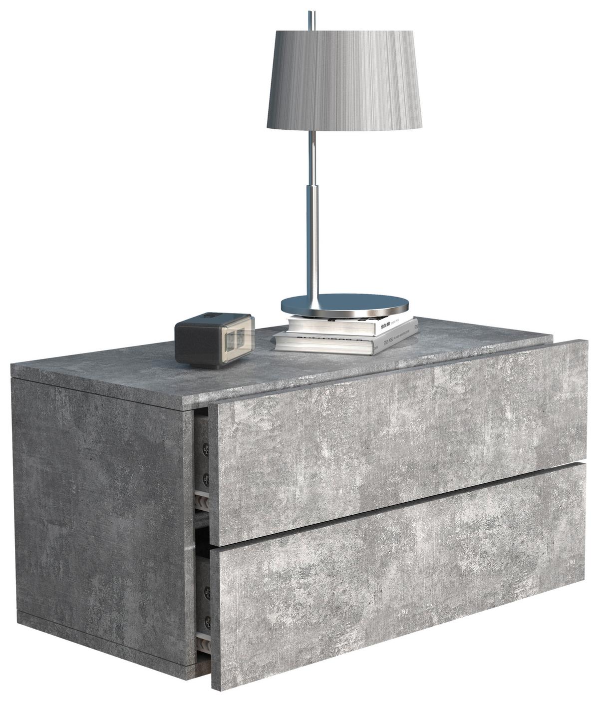 Nočna Omarica Usal L 60, Beton - siva, Moderno, leseni material (60/30/32cm) - MID.YOU
