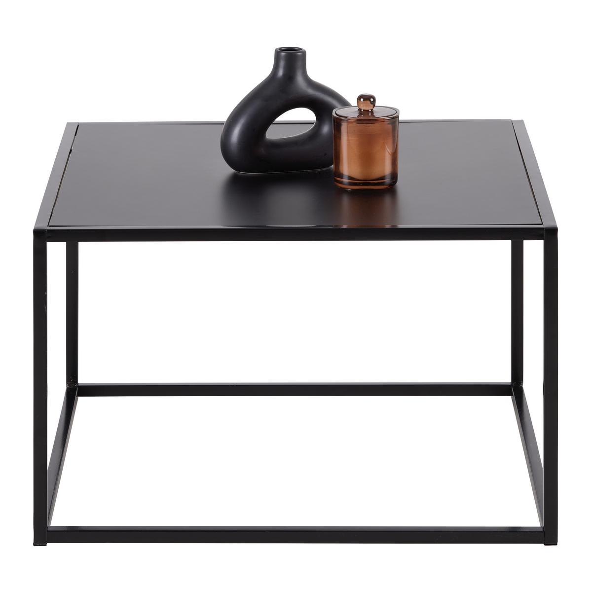 Dohányzóasztal Fekete Kubo - fekete, Modern, faalapú anyag/fém (60/60/38cm) - Mömax