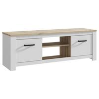 Tv Komoda Elara - hrast Bianco/bijela, Moderno, drvni materijal/metal (161,4/54,1/42,2cm) - Modern Living