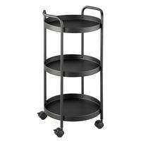 Servierwagen Justus Schwarz - Schwarz, MODERN, Kunststoff/Metall (39,5/72,5/35,5cm) - Mömax
