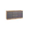 Küchenunterschrank Turin ca. 180x86 cm Grau/Wotaneiche - Eiche Wotan/Grau, Design, Holzwerkstoff (180/86/60cm) - Held