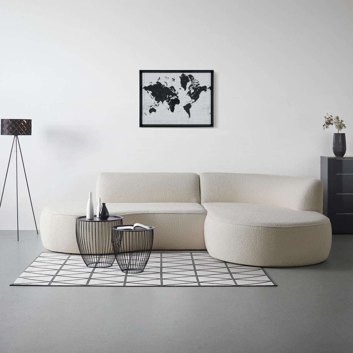 Kutna Garnitura Belmondo - crna/ecru, Moderno, tekstil/plastika (296/75/184cm) - Mömax