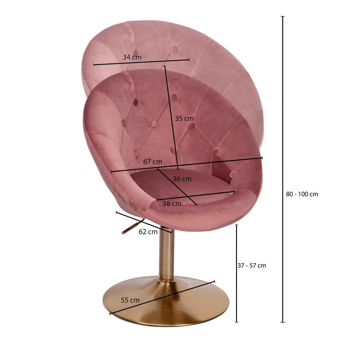 Stol Wl6.300 - zlate barve/roza, Konvencionalno (67/100/62cm) - MID.YOU