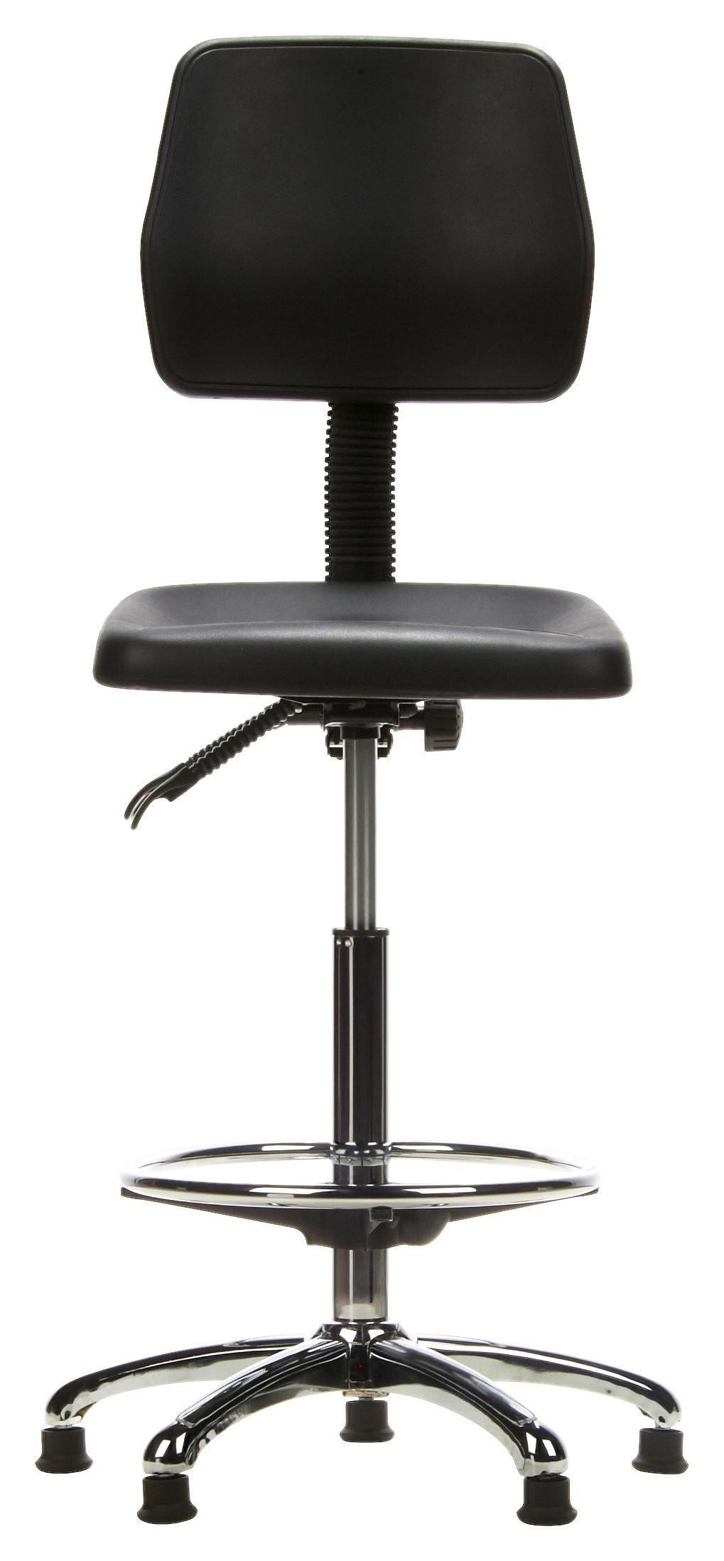 Bürohocker Top Work 11 Schwarz/Chromfarben - Chromfarben/Schwarz, MODERN, Kunststoff/Metall (42/129/40cm) - MID.YOU