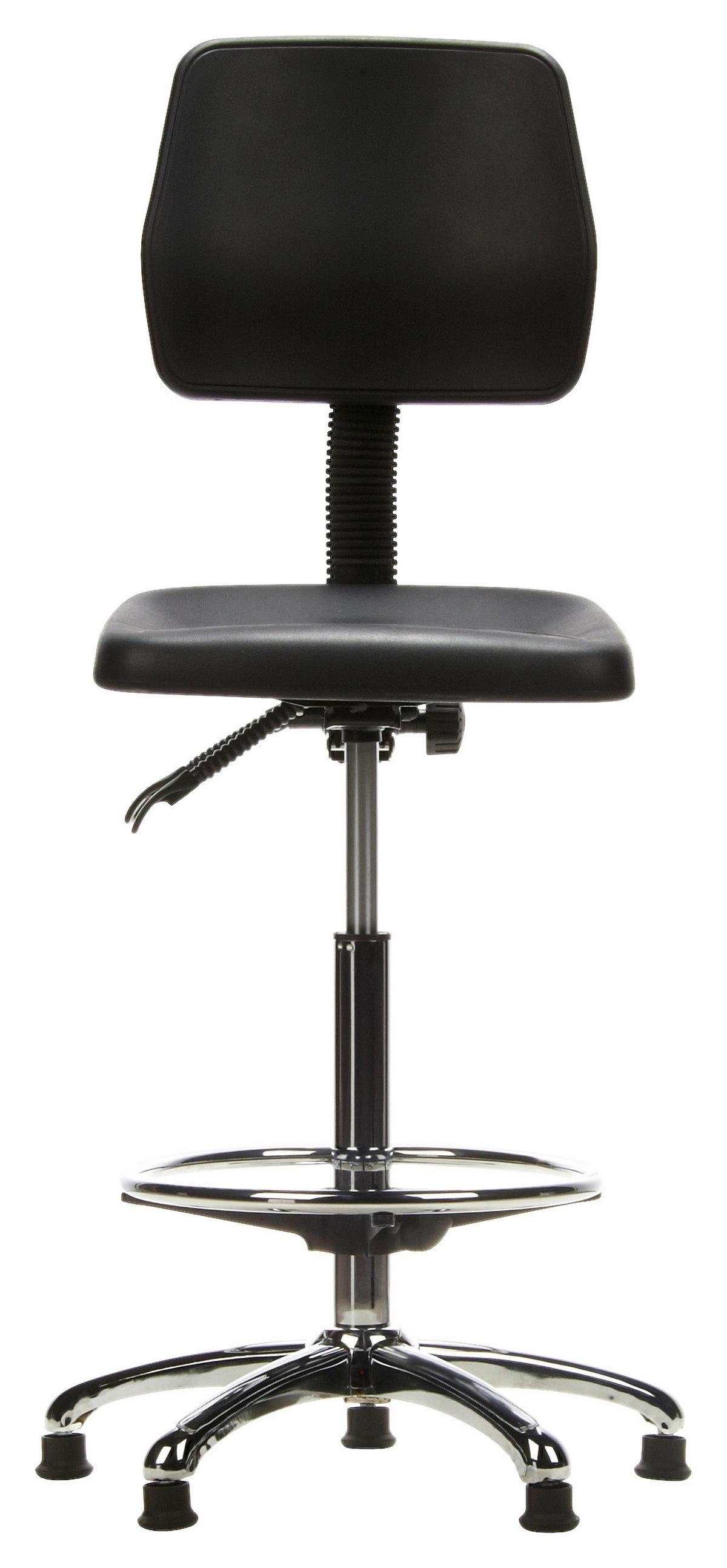 Bürohocker Top Work 11 Schwarz/Chromfarben - Chromfarben/Schwarz, MODERN, Kunststoff/Metall (42/129/40cm) - MID.YOU